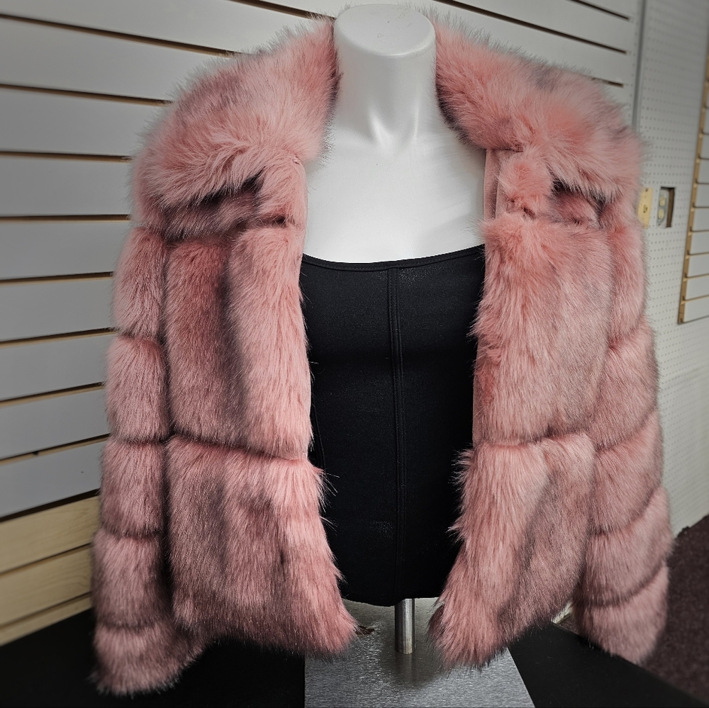 Missguided Faux Fur Pink Jacket